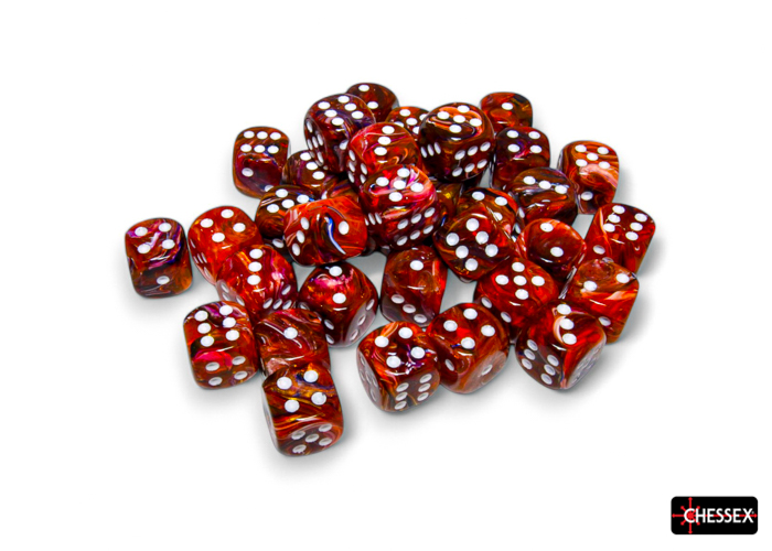 Festive: 12mm d6 Symphony/White Dice Block (36 Dice)